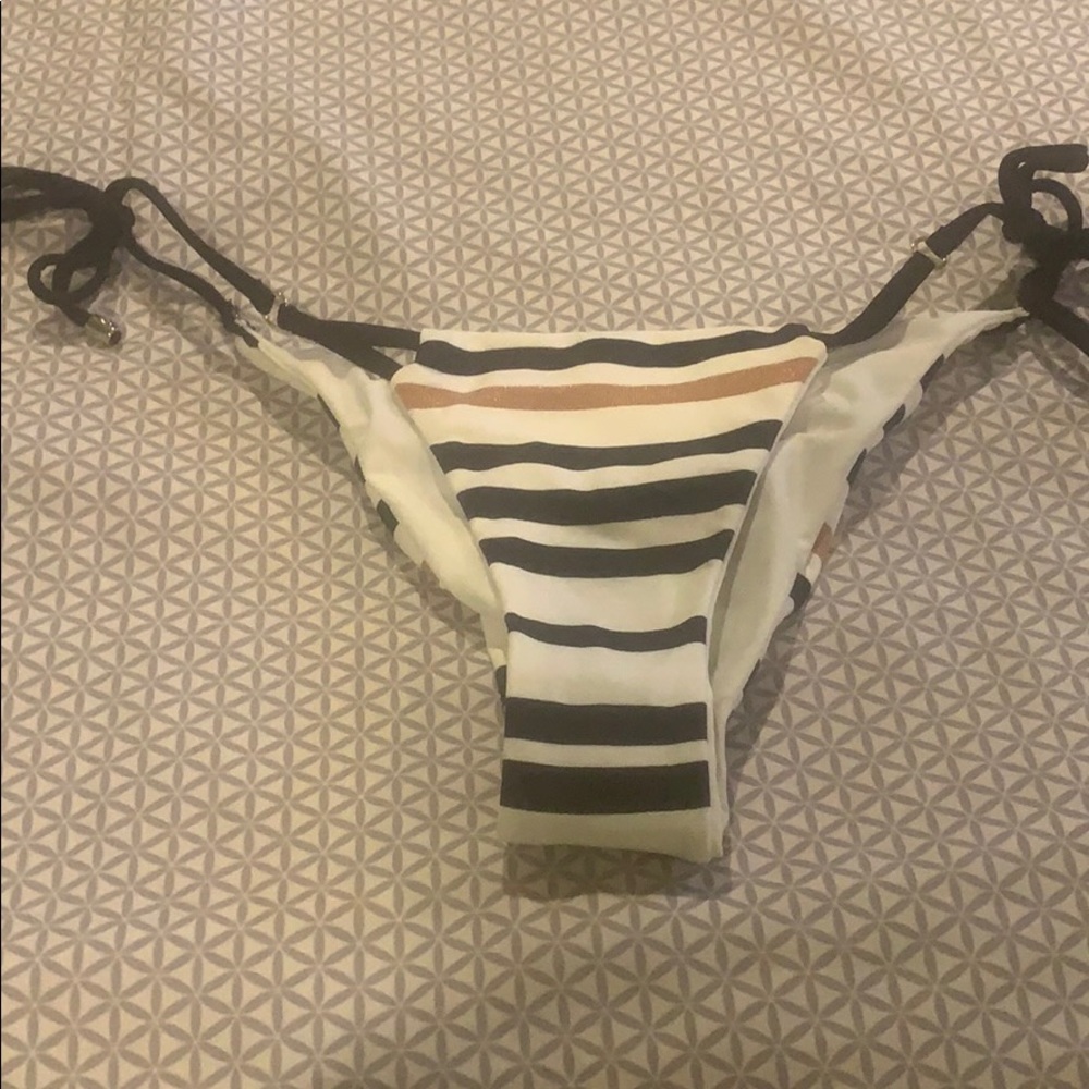Beach bunny striped ruched bikini bottom
